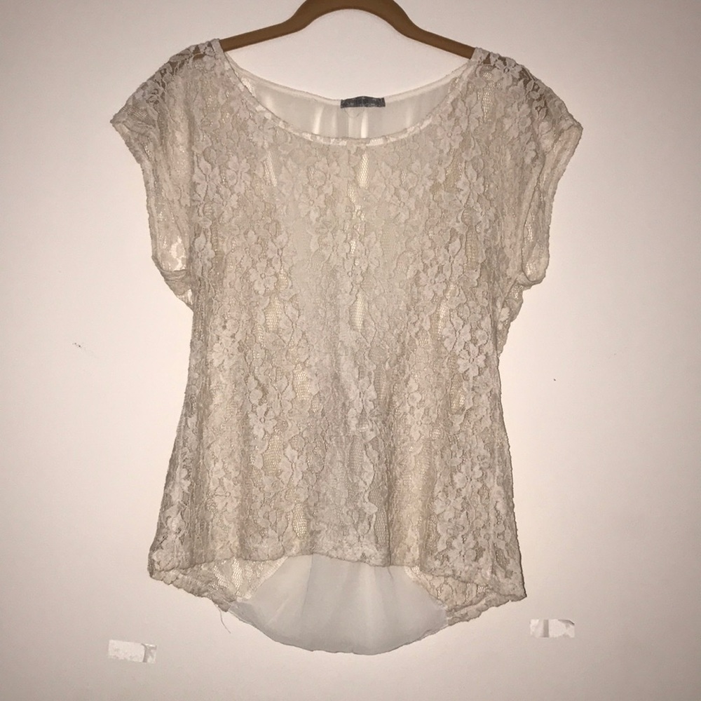 Lace Front White Shirt